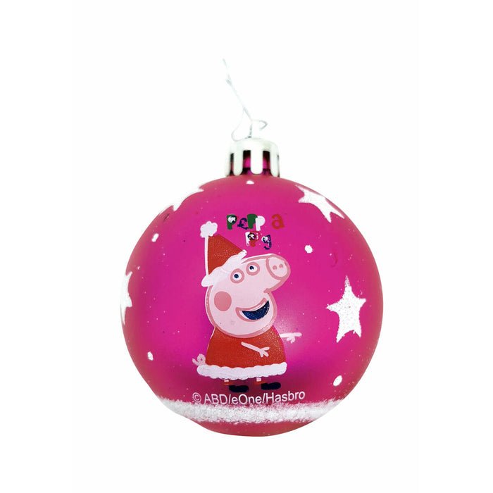 Christmas Bauble Peppa Pig Cosy corner Fuchsia 10Units Plastic (Ø 6