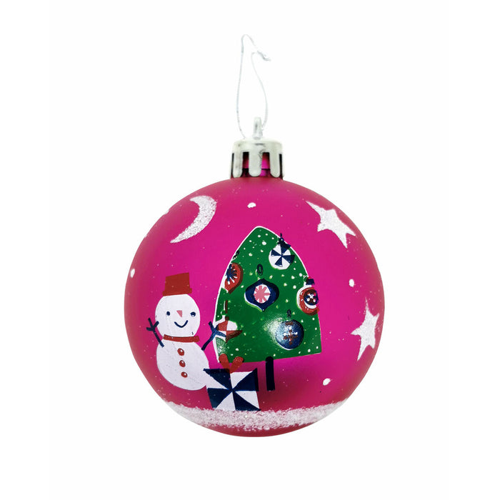 Christmas Bauble Peppa Pig Cosy corner Fuchsia 10Units Plastic (Ø 6