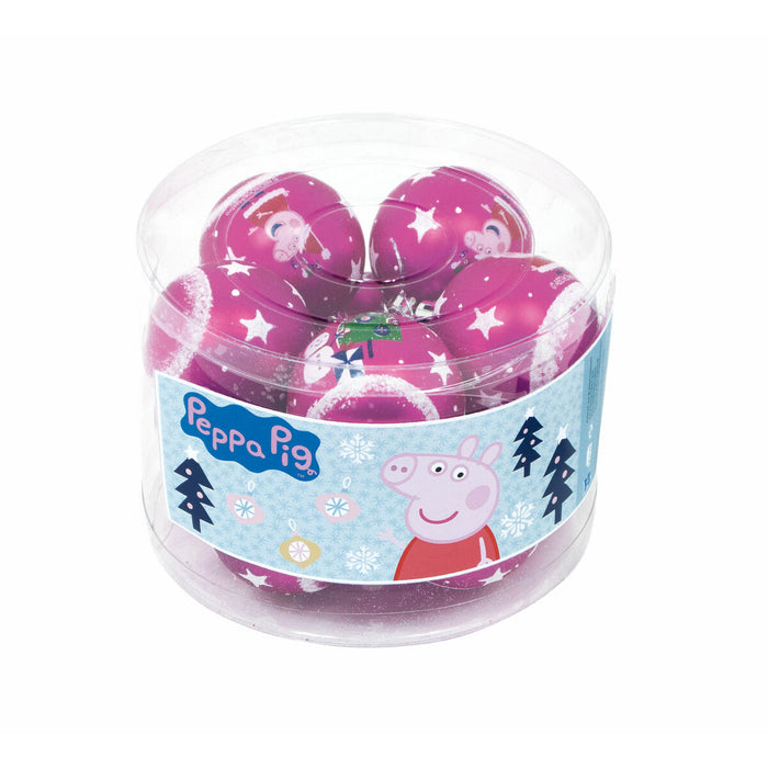 Christmas Bauble Peppa Pig Cosy corner Fuchsia 10Units Plastic (Ø 6